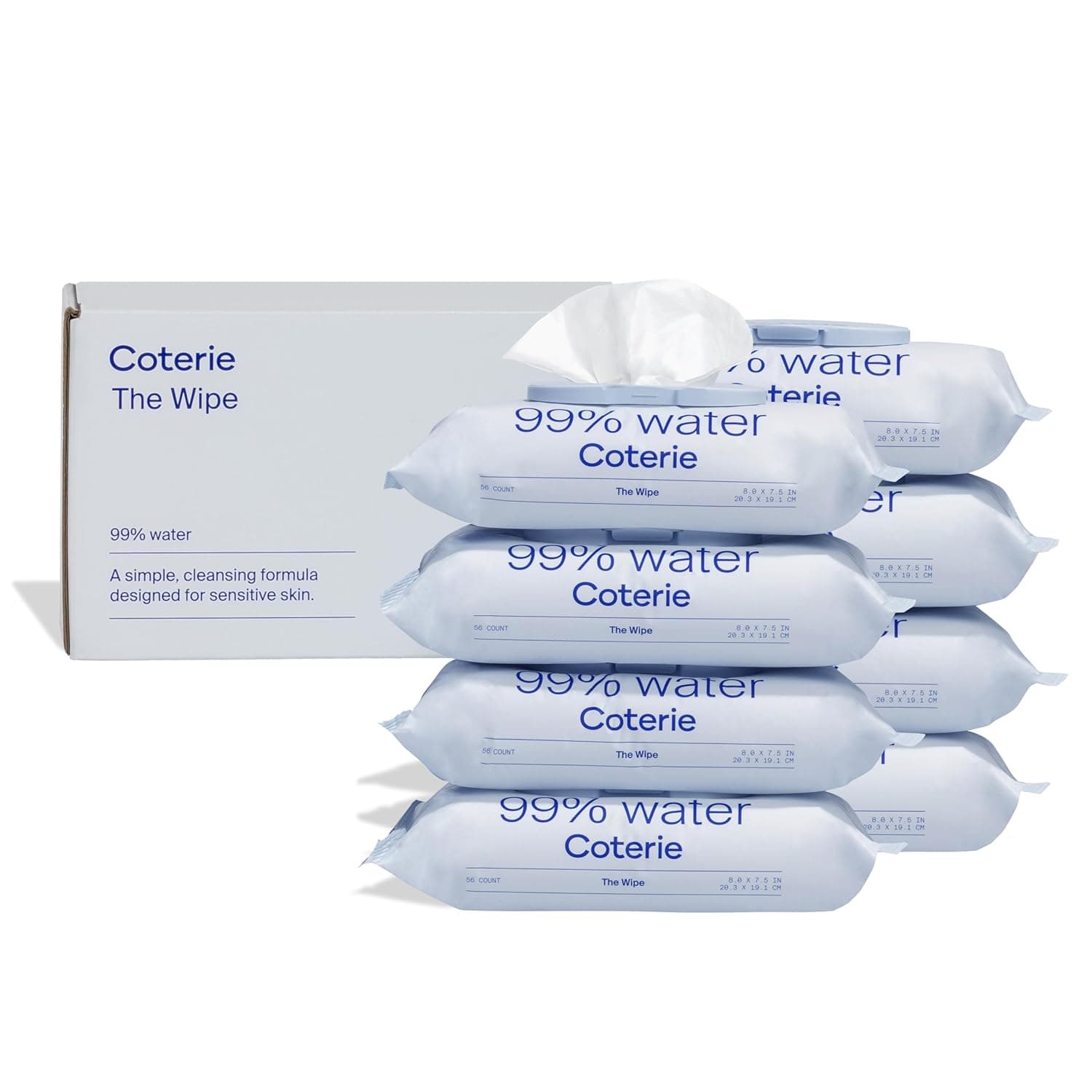 Coterie Baby Wipes for Sensitive Skin, Plant-Based and Plastic-Free...