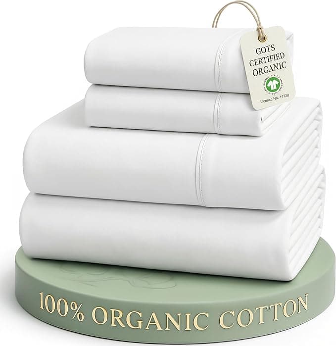 LANE LINEN Eco Friendly 100% Organic Cotton Queen Sheet Set