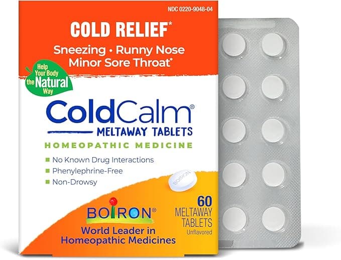 Boiron ColdCalm Tablets for Relief of Common Cold Symptoms