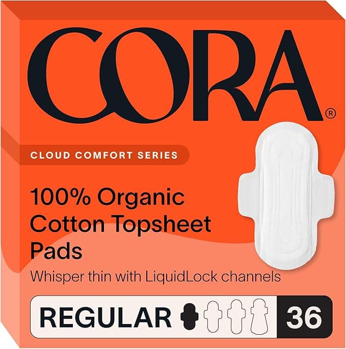Cora 100% Organic Cotton Topsheet Pads