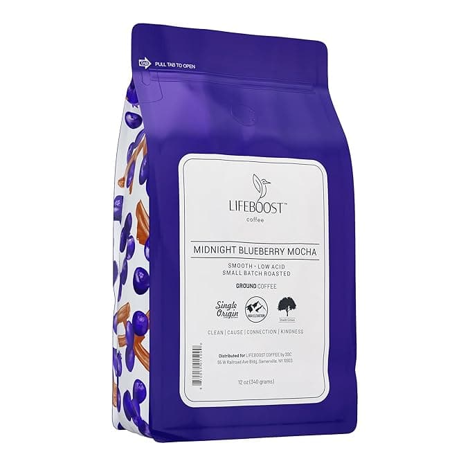Lifeboost Midnight Blueberry Mocha Ground Coffee