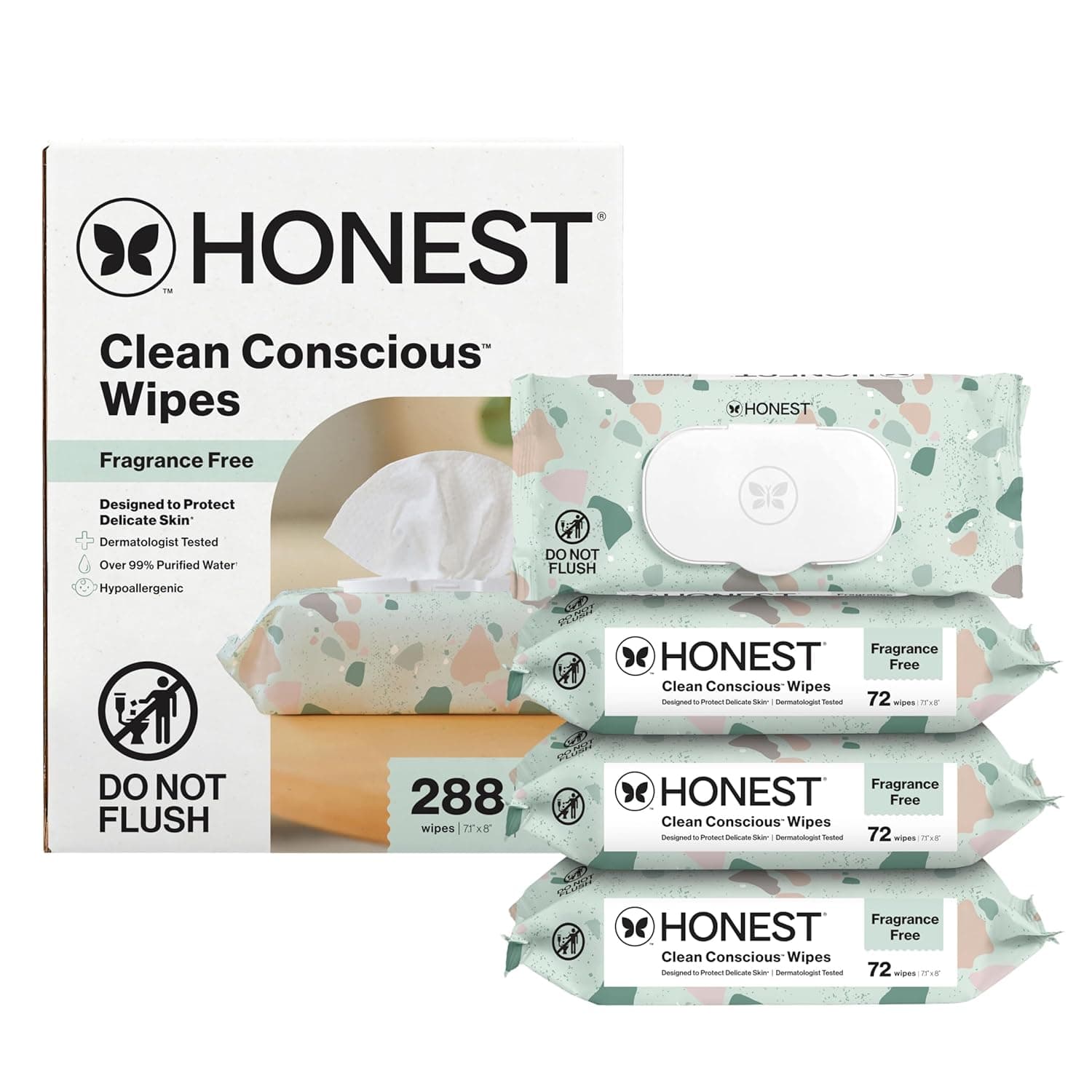 The Honest Company Hypoallergenic Multi-Use Baby Wipes for Sensitive...