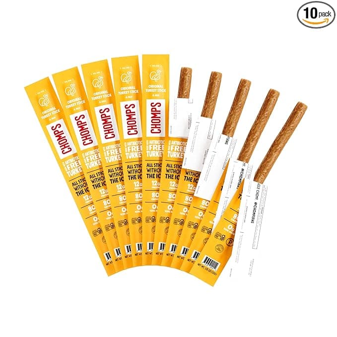 Chomps Original Turkey Jerky Meat Snack Sticks