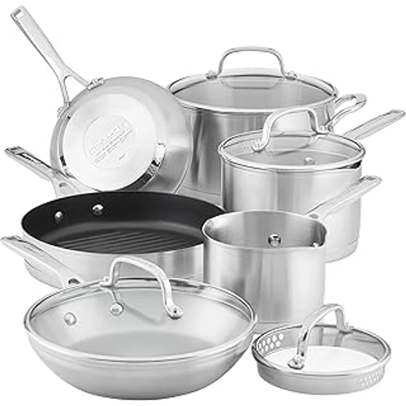 Tri-Ply Stainless Steel 10-Piece Cookware Set