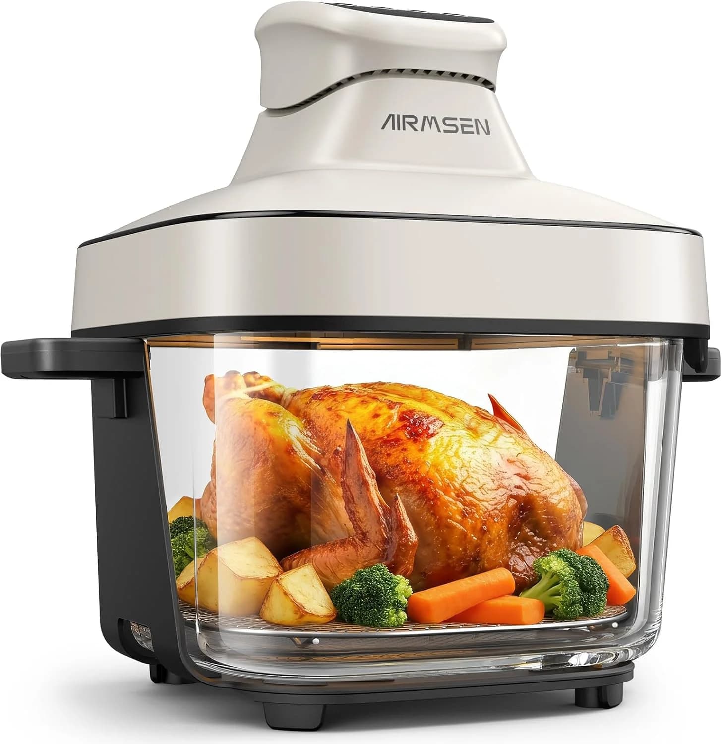 AIRMSEN Portable Glass Air Fryer 6.3 QT