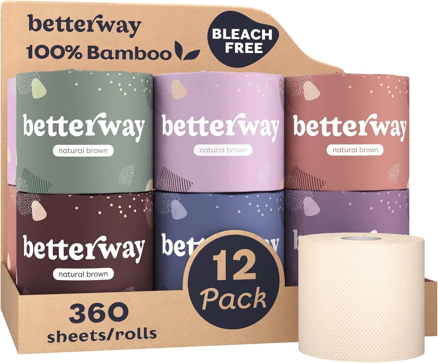 Betterway Unbleached Bamboo Toilet Paper
