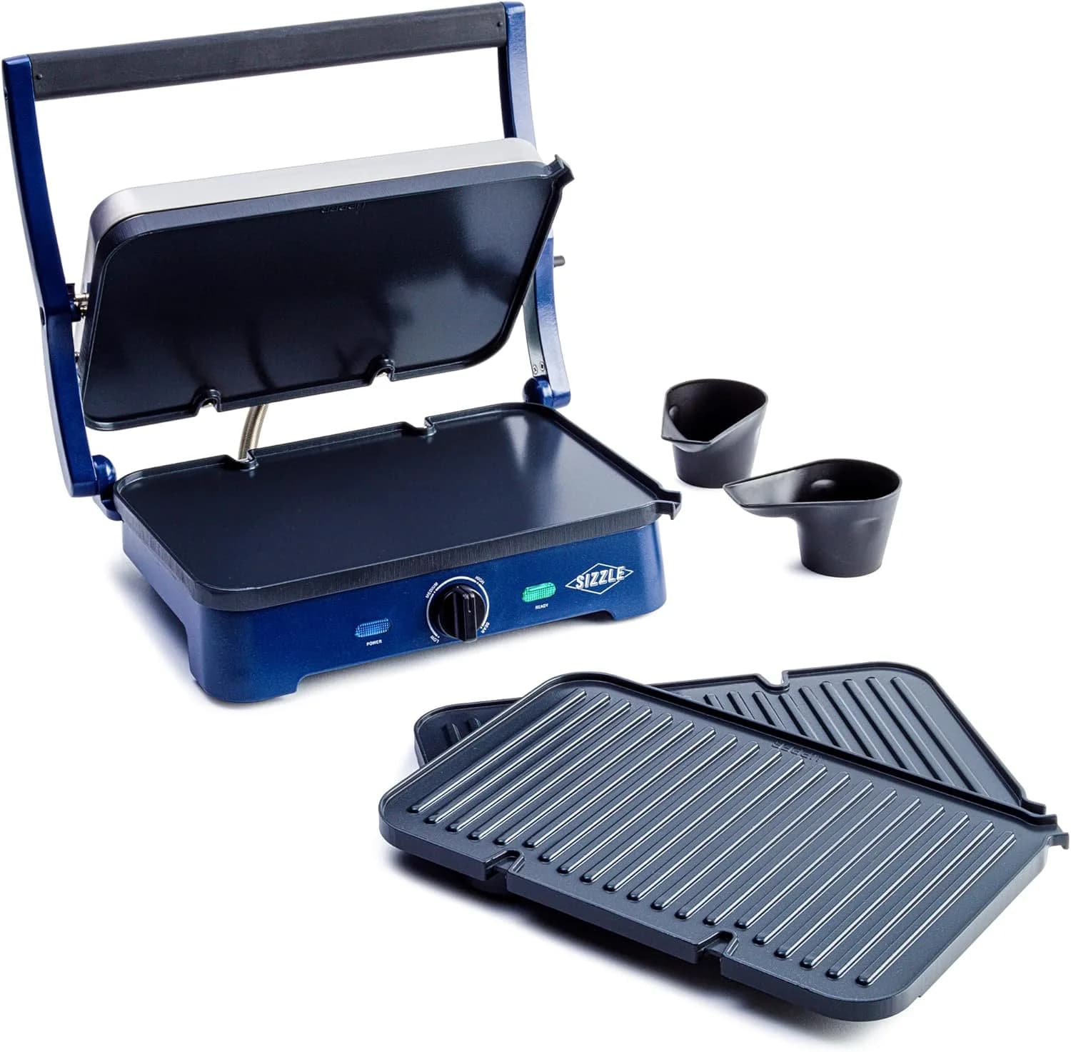 Blue Diamond Cookware Sizzle Griddle with Ceramic Nonstick Waffle Plates