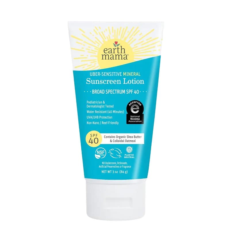 Earth Mama Kids Uber-Sensitive Mineral Sunscreen Lotion SPF 40