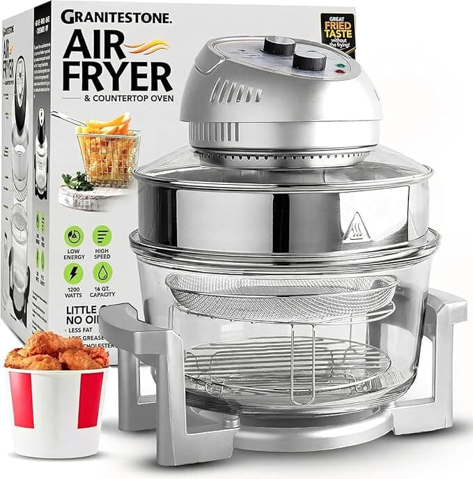 Granitestone Big Boss 16Qt Large Glass Air Fryer