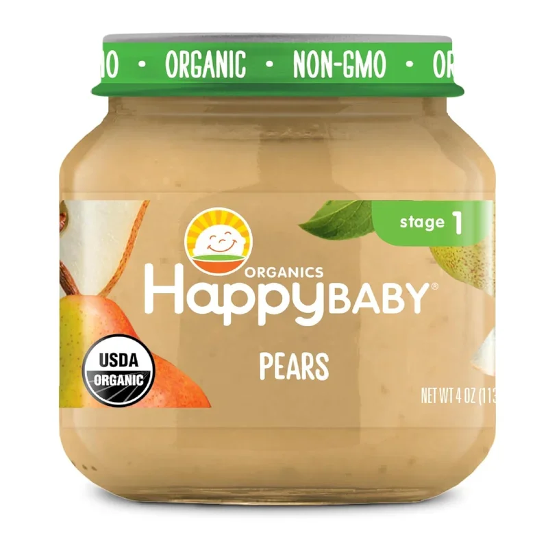 Happy Baby Organics Clearly Crafted Stage 1 Pears, 4 oz pouch