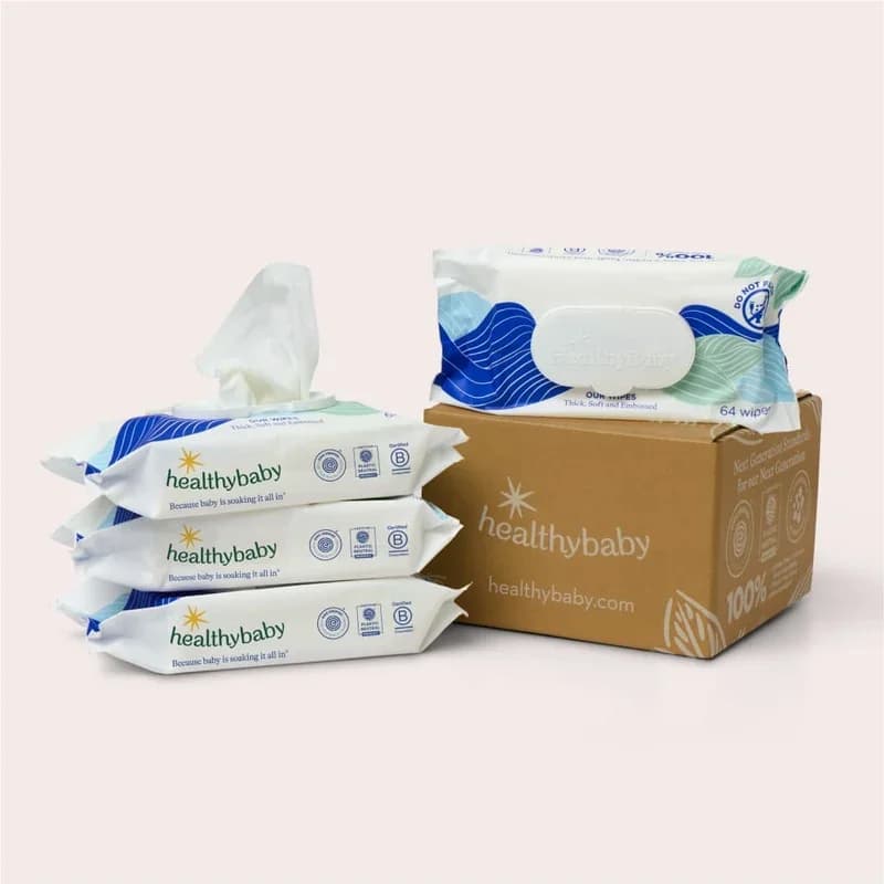 Healthybaby Our Wet Wipes (EWG VERIFIED, 100% Water & Plant-Based, Unscented)
