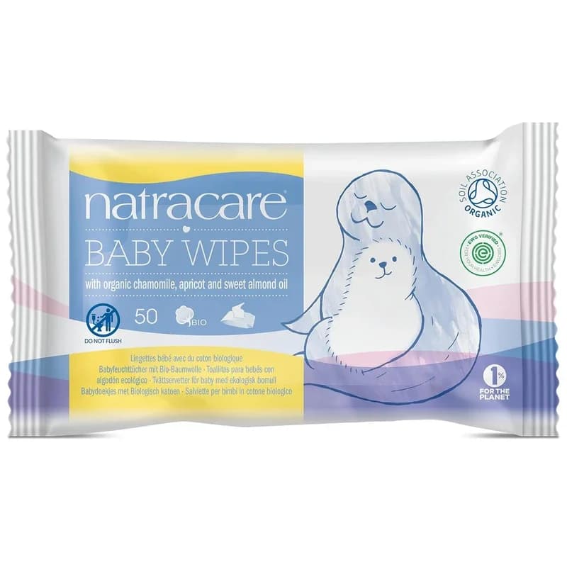 Natracare Organic Cotton Baby Wipes (with chamomile/apricot/sweet almond essential oils)