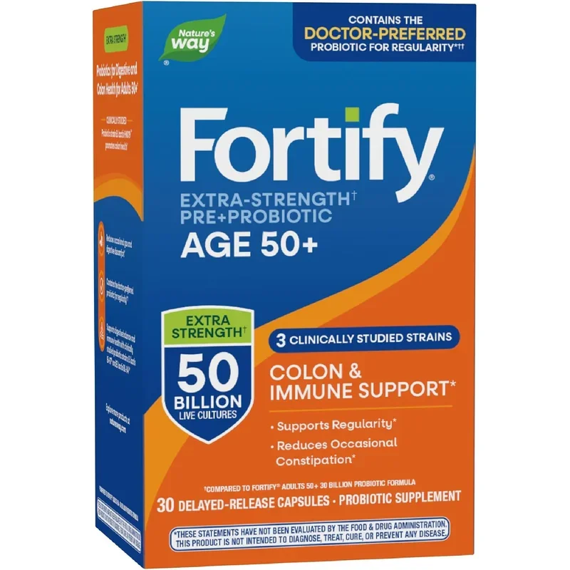 Nature's Way Fortify Adults 50+ Extra Strength Probiotic, 50 Billion CFU