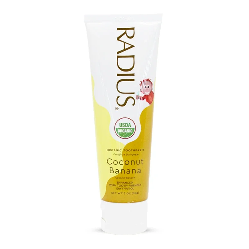 Radius USDA Organic Kids Toothpaste (Coconut Banana, Fluoride-Free)