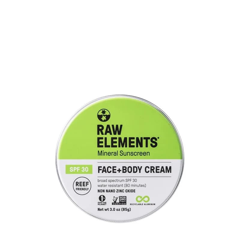Raw Elements Face & Body Mineral Sunscreen SPF 30 Tin (Non-Nano Zinc)