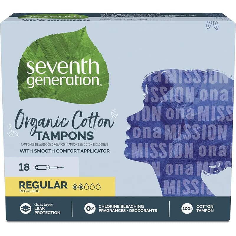 Seventh Generation Organic Cotton Tampons, Regular, Comfort Applicator